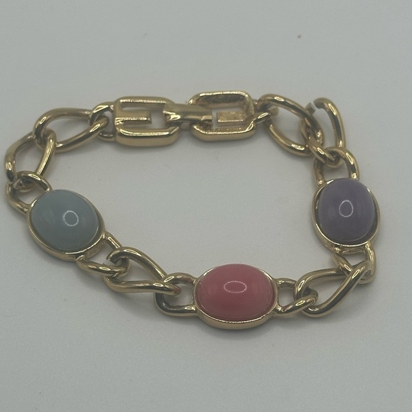 1960s Vintage Givenchy Gold Choker & Bracelet Set – Rare Pastel - Picture 7 of 12
